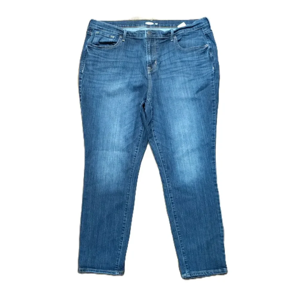 Old Navy Curvy Skinny Jeans Women’s 16 Short Blue Stretch Mid Rise Denim
